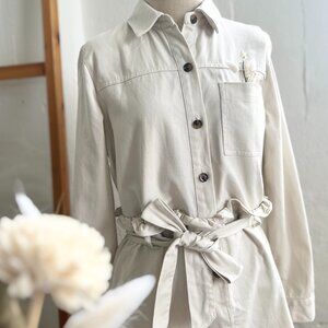 Who what wear - button shirt dress with classic collar and belt / Size M